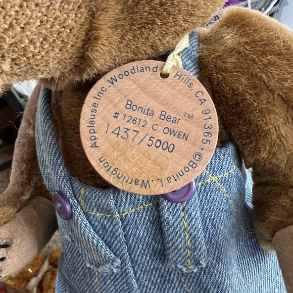 Vintage Applause Bonita L Warrington Bear‎ nwt - Picture 6 of 6